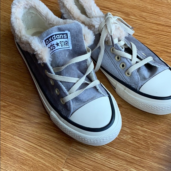 fuzzy converse sneakers